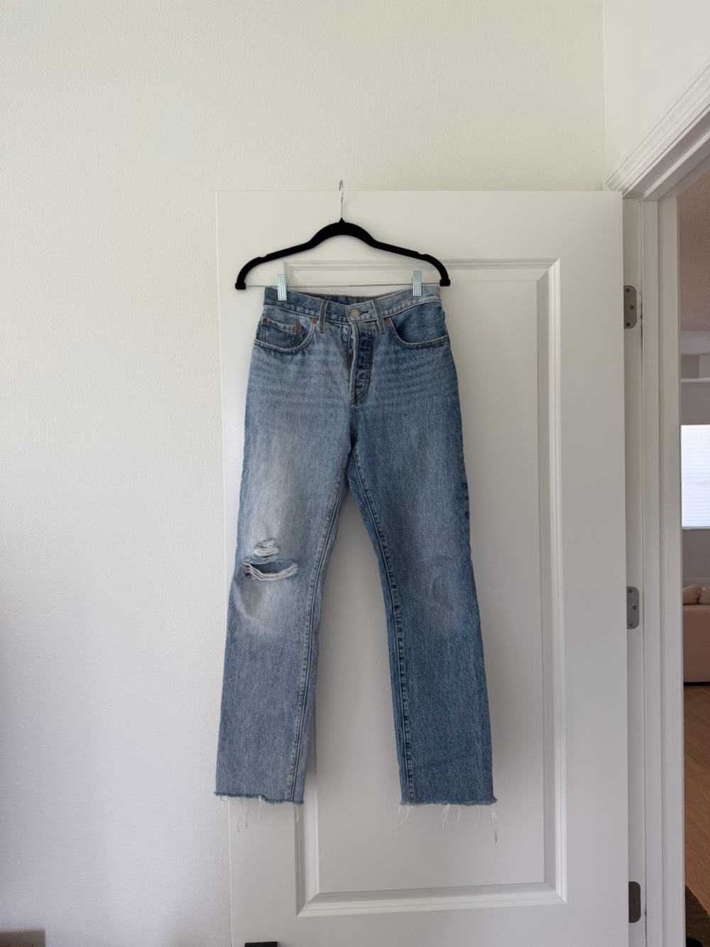 Levi’s 501 Distressed Straight-Leg Jeans